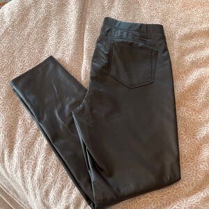 J Jill pull on faux leather pants with tummy control.  Excellent condition.
